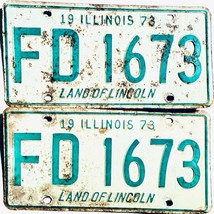 1973 United States Illinois Lincoln Passenger License Plate FD 1673 - $25.73