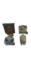 Avon Victorian Memories Miniature Furniture Collectibles Library 4 Pcs - £10.01 GBP