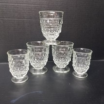 5 Indiana Glass Colony Whitehall Clear Sherbet Cubist Glasses 4 oz and 8 oz Lot - £13.45 GBP