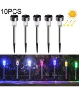 10 PCS Solar Panel Outdoor Stainless Steel Lamps, IP65 Waterproof, Smart... - $104.00