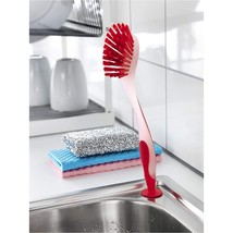 Ikea Red Kitchen Scrub Brush Suction Cup Sink Dish Washing Vegetable Scr... - $12.99