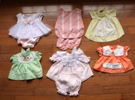 Lot of 6 Vintage 80s Baby Girl Clothes Sz 3-6 mo Jo Lene BL Kids (2 Hand Made) - £23.07 GBP