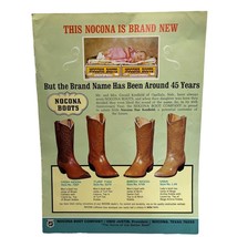Nocona Boots Color Print Ad 70s Vintage Western Cowboy Wear Ranch Texas - £9.38 GBP