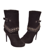 Dollhouse Suede Boots Black High Heel Size 7  Women - $32.11 CAD