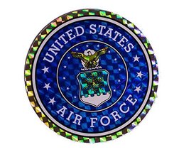 Wholesale Lot 6 U.S. Air Force Emblem Reflective Decal Bumper Sticker - $9.99