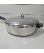Vintage Revere Ware Tri Ply 12&quot; Skillet Frying Pan Clinton IL 98E WITH LID  - $557.49 MXN