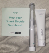NEW Quip Smart All-White Electric Toothbrush &amp; Large Mint Anticavity Toothpaste - £31.13 GBP