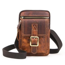 Casual Men Quality Leather Bag Fashion Vintage Classic Small Crossbody Shoulder  - £49.96 GBP