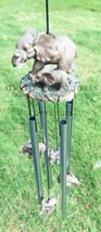 Ebros Elephant Family Resonant Relaxing Wind Chime Patio Garden Decor - $30.99