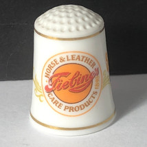 FRANKLIN MINT PORCELAIN THIMBLE 1980 advertising Fiebings saddle soap le... - $9.85