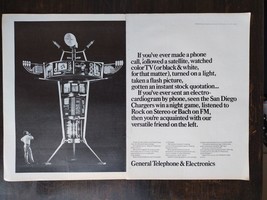 Vintage 1969 General Telephone &amp; Electrics Futuristic Two Page Original Ad 1223 - £5.42 GBP