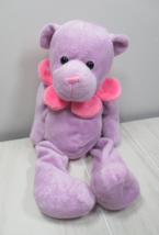 Purple plush pink flower collar necklace teddy bear bean pellets - $49.49