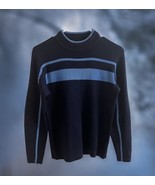 Vintage Meister Blue Light blue Stripes Wool Ski Sweater Long sleeve Hon... - $55.43