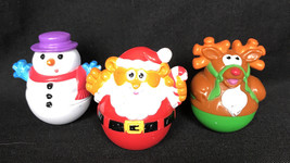 Playskool Weeble Wobbles 2005 Christmas Edition - Santa, Reindeer, & Snowman A4 - $18.89