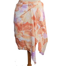 Wrap Look Orange and Cream Skirt Size Medium  - £19.61 GBP
