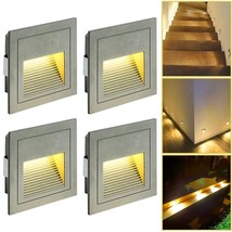 INDARUN 3W LED Recessed Wall Lamp Warm White Led Stair Light, Waterproof... - £27.22 GBP