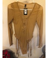 NWT Frederick&#39;s of Hollywood Medium Lola Lee Sheer Long Sleeve Teddy w/ ... - $15.83