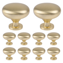 10 Pack-Brass Cabinet Knobs And Pulls Solid Gold Round Drawer Knob With ... - $33.99