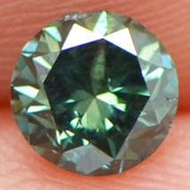 Round Shape Diamond Fancy Green Color Enhanced VS2 Loose Certified 0.59 Carat - £370.54 GBP