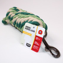 New Lead Rope  10 Foot Cotton With Brass Plated Bolt Snap Multi-Color Green - £8.75 GBP