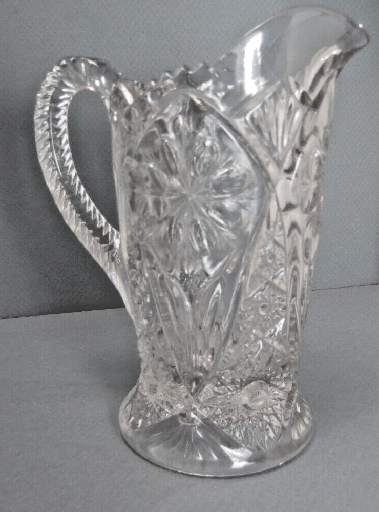 Primary image for Vintage Glass Pint Pitcher, Cosmos Clear Pattern Glass, Imperial 474 Nice Size