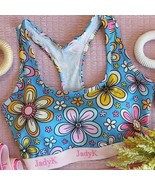 Colorful Retro Floral Arya Bralette Spring 2x/3x - $52.80 CAD