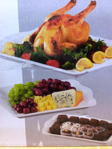 CERAMIC SERVING TRAYS  WHITE   This Set Contains  3 Different Sized Serv... - $68.41