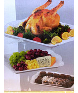 CERAMIC SERVING TRAYS  WHITE   This Set Contains  3 Different Sized Serv... - $68.41