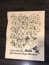 Baltimore Orioles 1979 AL Champs Poster baseball Rare - £14.15 GBP