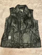 Women’s Vintage Harley Davidson Snap Vest Small Full ZIP embroidered Lamb - $136.50