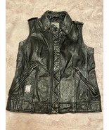 Women’s Vintage Harley Davidson Snap Vest Small Full ZIP embroidered Lamb - £107.33 GBP