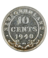 1940 Canada Newfoundland 10 Cents Coin (XF+ Condition) KM# 20 - £66.47 GBP