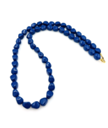 Vintage Trifari Blue Nugget Acrylic Bead Necklace 24 in - $32.59 CAD