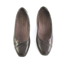 Clarks Everyday Timeless Loafers Brown Leather Croc Pattern Flats Shoes ... - $23.68