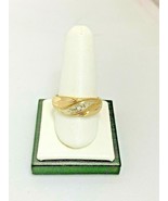 ESTATE ARTCARVED 14K YELLOW GOLD MENS DIAMOND RING - £388.60 GBP