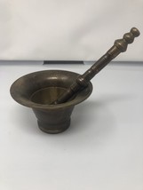 ANTIQUE 19th Century Bronze MORTAR &amp; Brass European Pestle Apothecary Ph... - $64.15