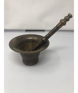 ANTIQUE 19th Century Bronze MORTAR &amp; Brass European Pestle Apothecary Ph... - $61.00 CAD
