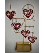 Sparkling Floral Red Heart Charms, Heart Keychains, Purse and Backpack Charms, J - $93.14 MXN