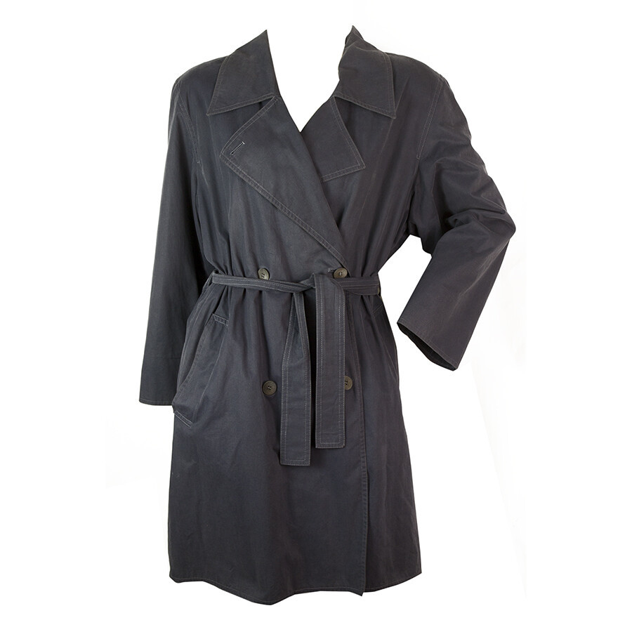 Marella Woman's Belted Blue Cotton Trench Double Brusted Jacket Coat sz US 6 Item image 7