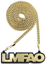 LMFAO Sorry For Party Rocking Acrylic 36 Inch Cuban Chain Necklace - £20.76 GBP