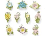 Lenox Celebrate Flowers Miniature Tree Ornaments Set 10 Tulip Lily Rose ... - $80.00
