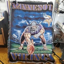 Minnesota Vikings Knit Tapestry Throw Blanket Football NFL 45&quot;x60&quot;  - £15.51 GBP