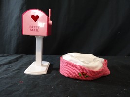 American Girl Bitty Baby sweetheart set  valentines Mailbox and Hat only - £14.25 GBP