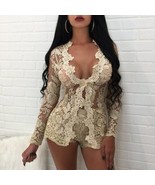 Embroidery Sexy Two Piece Sets Women Lace V Neck Hollow Out Cardigan And... - £14.27 GBP