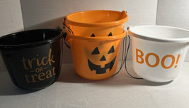 4pk Flash Light Up Halloween Orange  Jack O Lantern Trick Or Treat Boo Buckets - £25.80 GBP