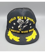 VTG World War II Veteran Hat I Served With Pride Made in USA Black Snap ... - £11.41 GBP