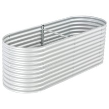  Garden Raised Bed Silver Galvanized steel Large Durable - $4,566.61 MXN