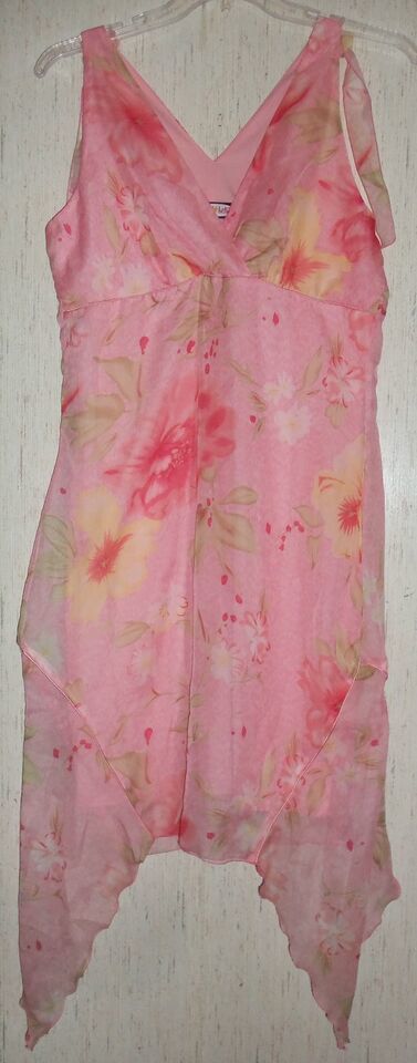 WOMENS / JUNIORS Zoey beth PEACH FLORAL PRINT SLEEVELESS LINED DRESS  SI... - $25.20
