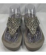 Skechers Sandals Womens 9 Yoga Foam Casual Slip On Wedge Thong Flip Flop... - $23.27