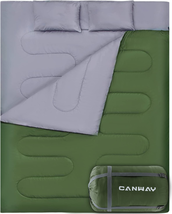CANWAY Double Sleeping Bag,2 Person Sleeping Bag Lightweight Waterproof with 2 P - £64.68 GBP